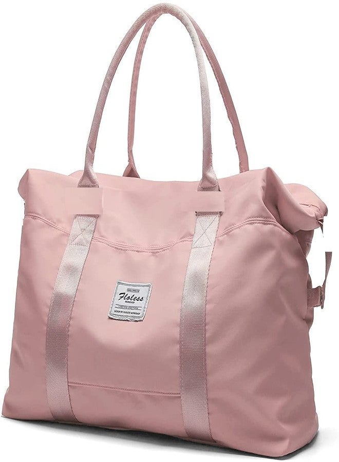 LNT - Women's Foldable Travel Duffel Bag - Lightweight Waterproof Polyester, Dry & Wet Separation, Fixed Strap, Large Capacity Carry-On Luggage (Pink) - Image 1